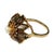 Modern 14k Gold Smoky Quartz and Pearl Floral Cocktail Ring Vintage For Sale - Image 3 of 8
