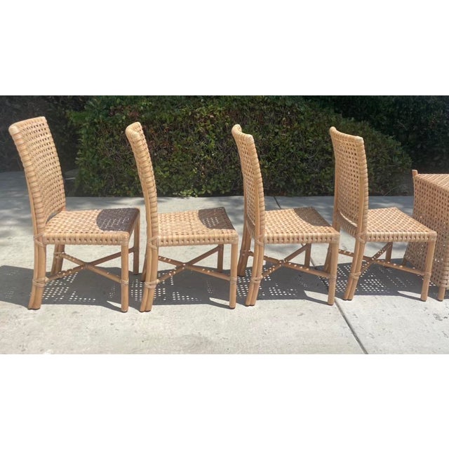 McGuire Authentic McGuire Antalya Laced Rawhide Dining Chairs, a Set of 4 For Sale - Image 4 of 12