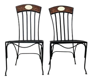 Regency Tommy Bahamas Bistro Wrought Iron Garden Chairs - a Pair