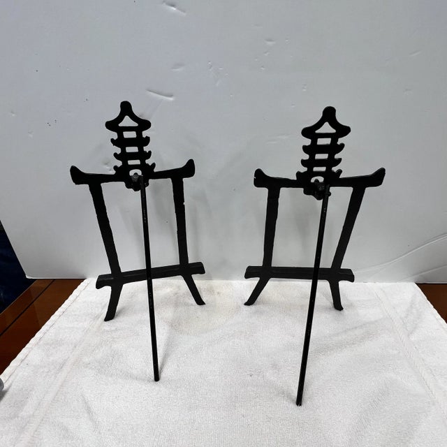 Mid Century Cast Metal Pagoda Easel For Sale - Image 4 of 8