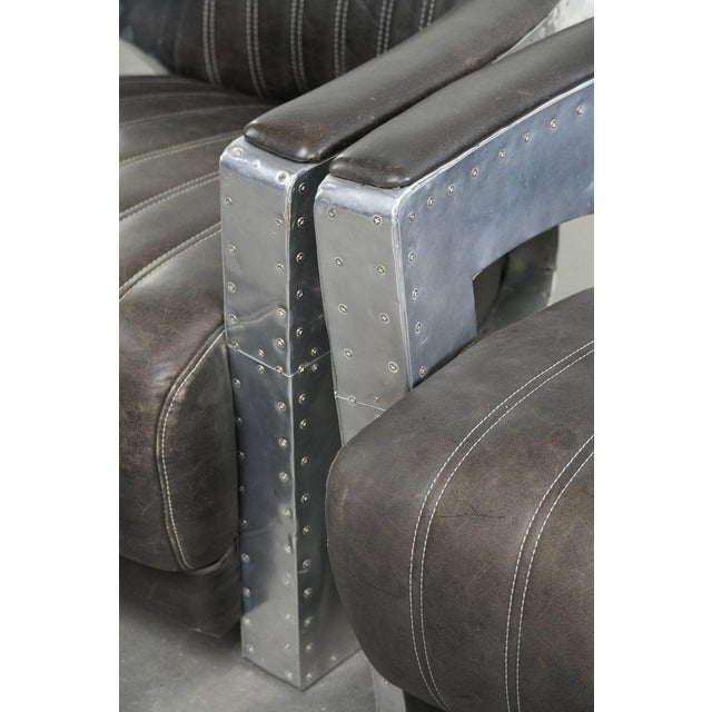 Industrial Black Cowhide Aviator Chairs, Set of 2 For Sale - Image 12 of 17