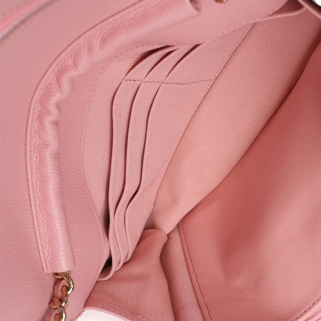 Pink Pink Quilted Caviar Wallet On Chain For Sale - Image 8 of 8