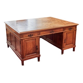 Large Antique Oak Desk For Sale