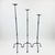 Hand Forged Iron Candelabra Set of 3 (93-113cm) Antique Copper Finish Slender Stem with Compact Arched Base For Sale - Image 6 of 6