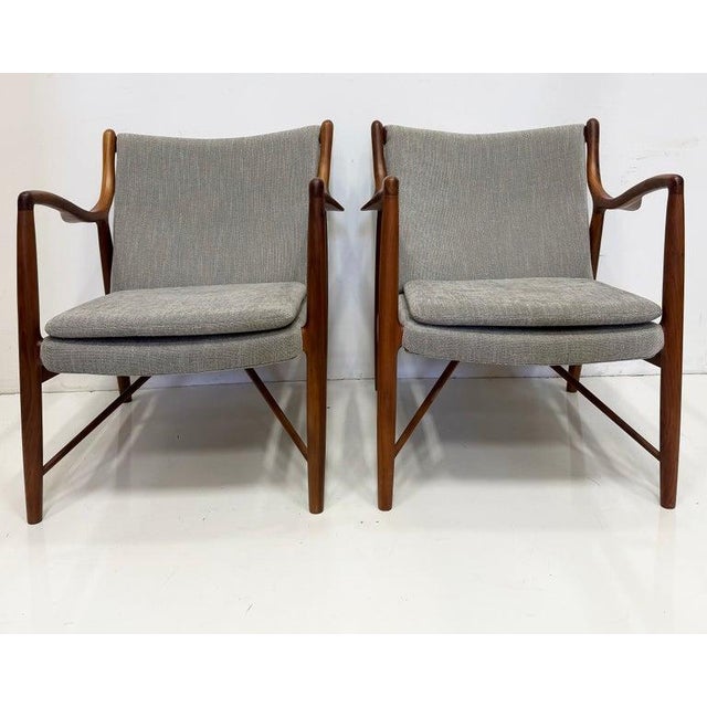 Danish Modern Model 45 Lounge Chair, Finn Juhl Manner, Pair For Sale - Image 10 of 15