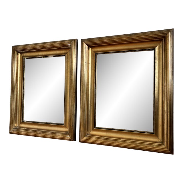Pair of Antique Danish Giltwood Wall Mirrors, Late 19th Century For Sale