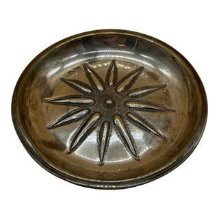 Vintage Greek Sterling Silver Sunburst Trinket Dish, Handcrafted 925 For Sale