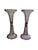 Antique Pair Art Deco Amethyst-Tinted Glass Shelf Risers Stands Made in 1920s-1930s. Each Approx. 12 1/2" Tall. Each Stand...