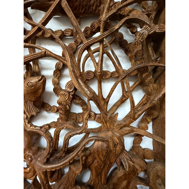 Sea Creatures 3 Dimensional Wood Carving For Sale - Image 14 of 17