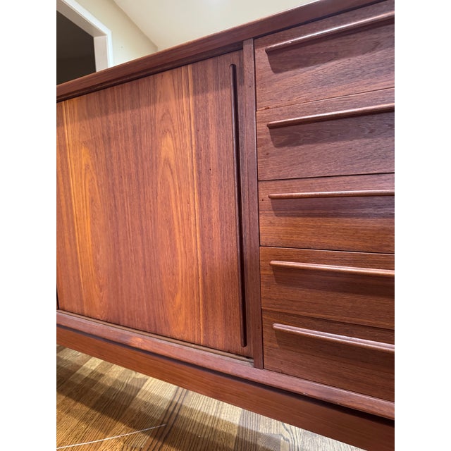 1960s 1960s h.p. Hansen’s Mobelindustri Danish Mid Century Modern Teak Credenza / Sideboard / Buffet or Tv Stand For Sale - Image 5 of 12
