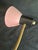 Metal 1950s Mid-Century Modern Dual Gooseneck Desk Lamp; Pink and Black Metal Cones For Sale - Image 7 of 14