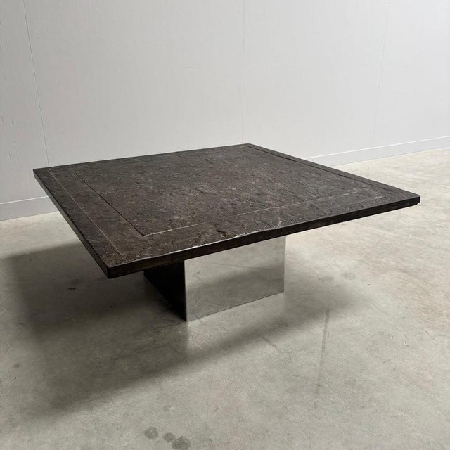 Stone and Steel Coffee Table by Draenert, 1970s For Sale - Image 6 of 12