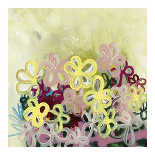 A Lovely Bunch - Abstract Joyful Colorful Floral Graffiti Mixed Media Pop Original Artwork by Amber Goldhammer For Sale