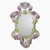 Venetian Oval Green and Pink Floral Hand-Carved Mirror by Simoeng, 2000s For Sale - Image 10 of 10