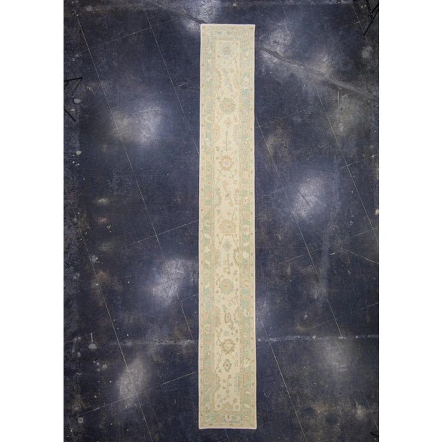Turkish Oushak Rug Runner 2'5" x 17'7" For Sale In Houston - Image 6 of 6