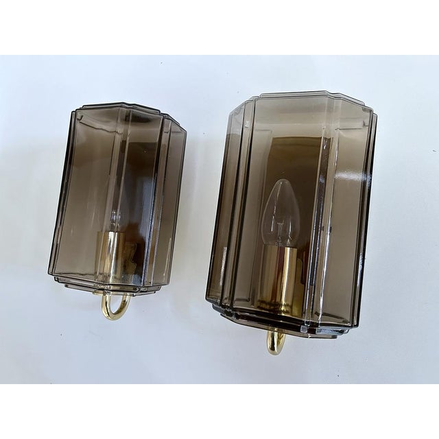 Vintage Glass Sconces from Limburg, 1970s, Set of 2 For Sale - Image 4 of 15