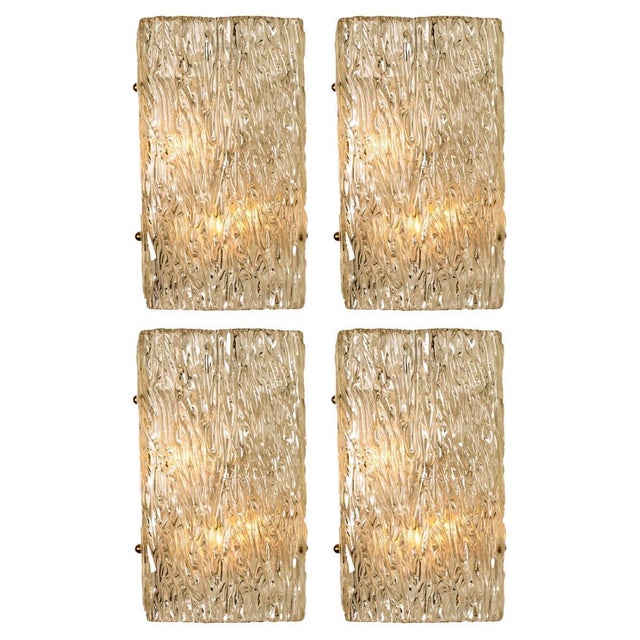Austrian Rectangular Wall Light in Wave Glass by J.T. Kalmar, 1960s For Sale - Image 10 of 18