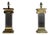 Lucite & Brass Ionic Column Table Lamps - a Pair For Sale