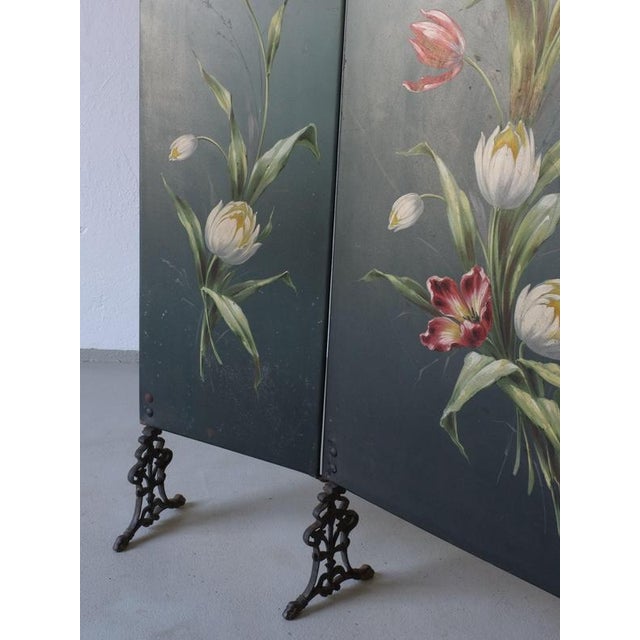 Art Nouveau Hand-Painted Fireplace Screen, 1920s For Sale - Image 4 of 7