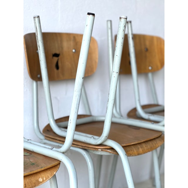 Vintage School Chairs, 1970s, Set of 6 For Sale - Image 18 of 18