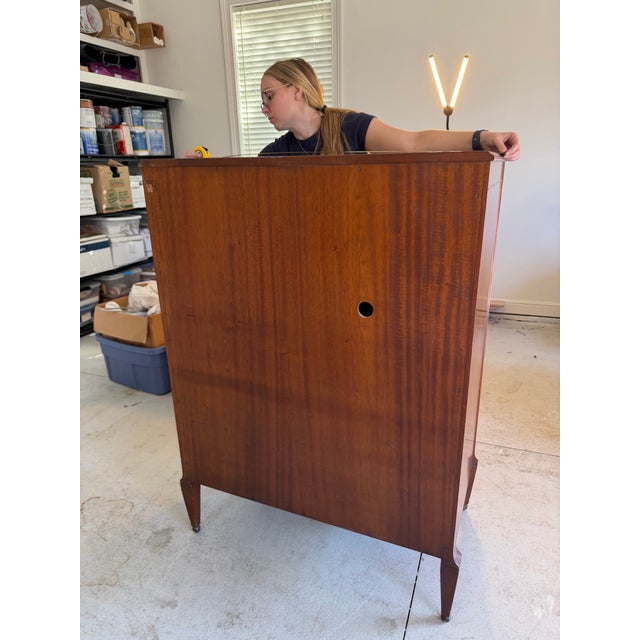 19th Century Hand-Painted Satin Wood Secretary Desk and Dresser For Sale - Image 12 of 12