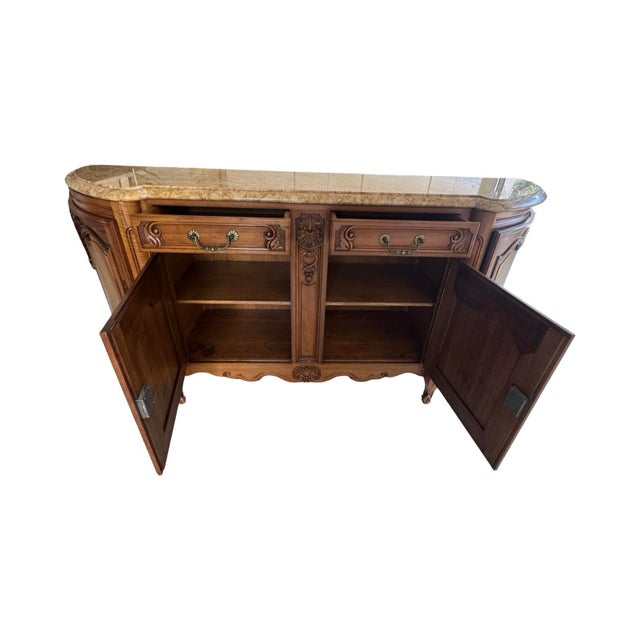 Gorgeous Marble French XV Grand Sideboard Buffet For Sale In Los Angeles - Image 6 of 8