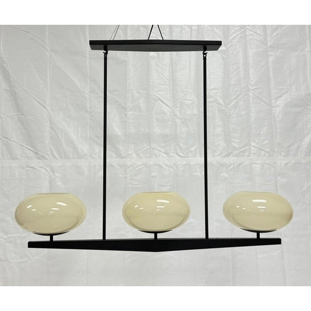 Marian Jamieson "Spyglass" Chandelier Antique Brass Shell White Glass For Sale In Los Angeles - Image 6 of 18
