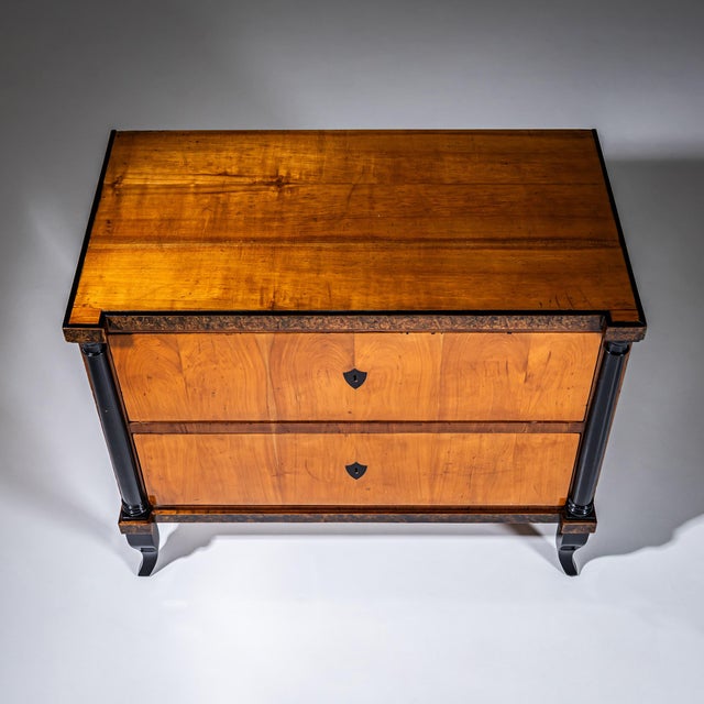 Biedermeier Chest of Drawers with Burl Veneer, Southern Germany, 1820 For Sale - Image 3 of 10