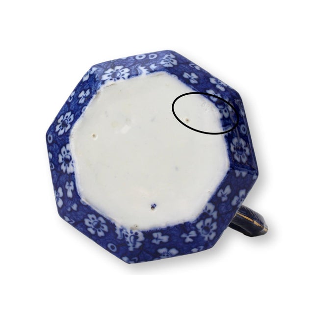 Early 20th Century Antique English Flow Blue Pitcher For Sale - Image 5 of 6