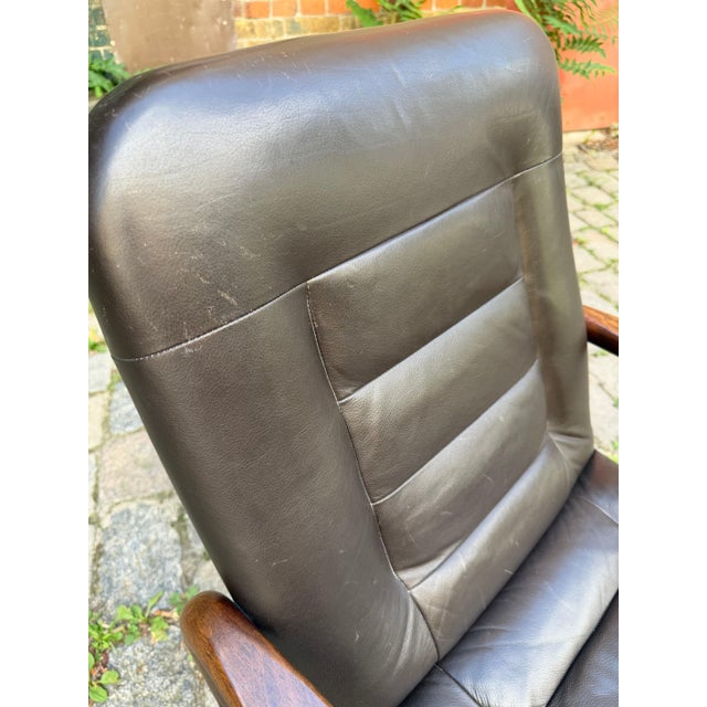 Brown Armchair in Dark Brown Real Leather from Dyrlund For Sale - Image 8 of 11