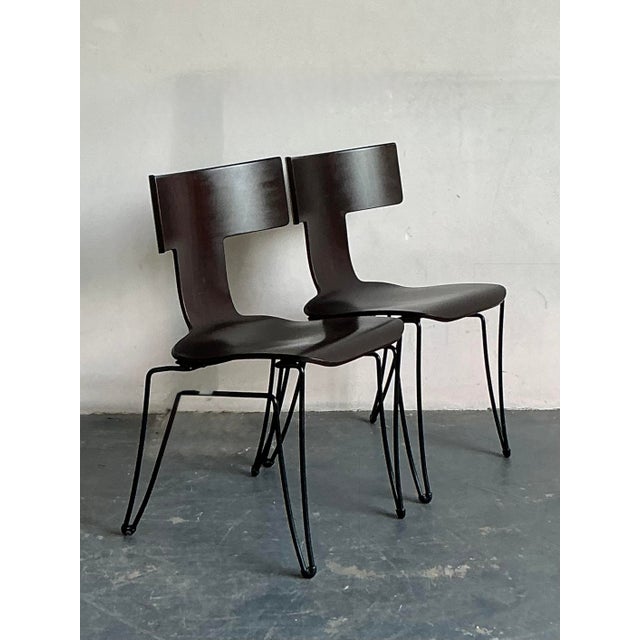 Late 20th Century Vintage Boho Donghia “Anziano” Side Chairs - A Pair For Sale - Image 5 of 7