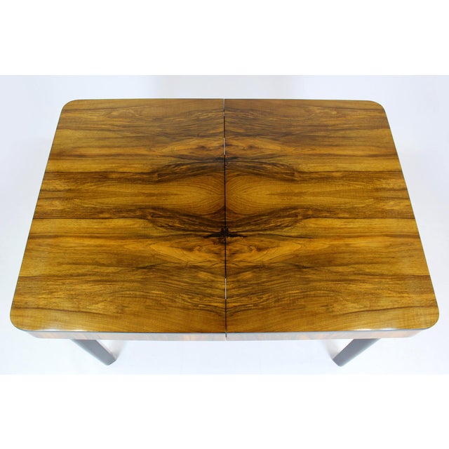 Walnut Folding Dining Table by Jindřich Halabala for Drevotvar, 1940s For Sale - Image 4 of 18