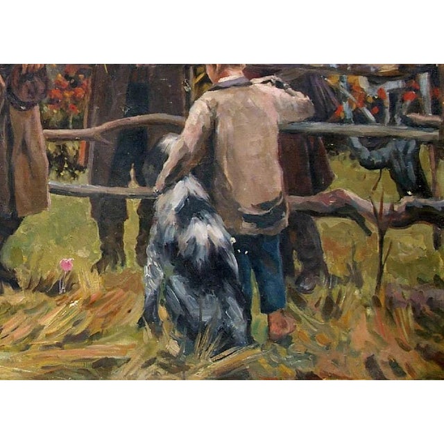 Vladimir Lenin Portrait, Antique Oil Painting, Soviet Socialist Realism 112-164 For Sale - Image 6 of 6