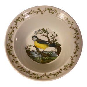 Vintage Portmeirion Birds of Britain “Blue Tit” Rimmed Cereal Bowl, Acorn Rim