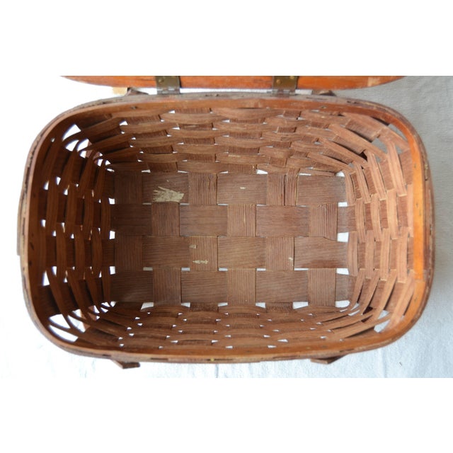 Mid 20th Century Picnic Basket by Wov-N-Wood by Jerywil For Sale - Image 10 of 15