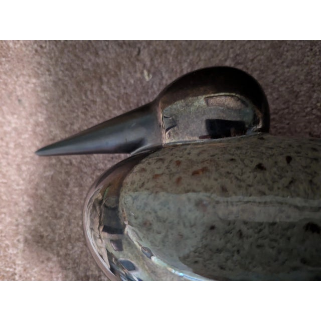 Mid Century Metallic Black Duck Metal Platform On For Sale - Image 4 of 7