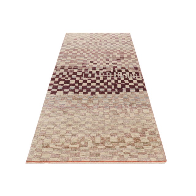 2010s Rug & Kilim’s Moroccan Style Rug With Pink and Cream Geometric Patterns For Sale - Image 5 of 7