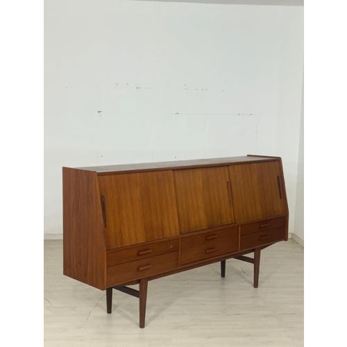 Wood Mid-Century Highboard in Teak For Sale - Image 7 of 18