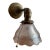 Antique Industrial Brass Wall Sconce With Holophane Glass Shade For Sale