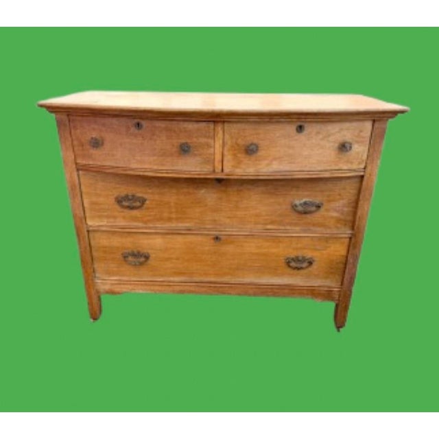 Victorian 1920s American Antique Oak Dresser on Caster’s For Sale - Image 3 of 10