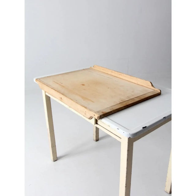 Cream Antique Hand Painted Wood Noodle Board For Sale - Image 8 of 13
