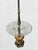 Metal Vintage Hollywood Regency Tall Glass Top Amber Brass Palm Leaf Black Side Table Floor Lamp For Sale - Image 7 of 8
