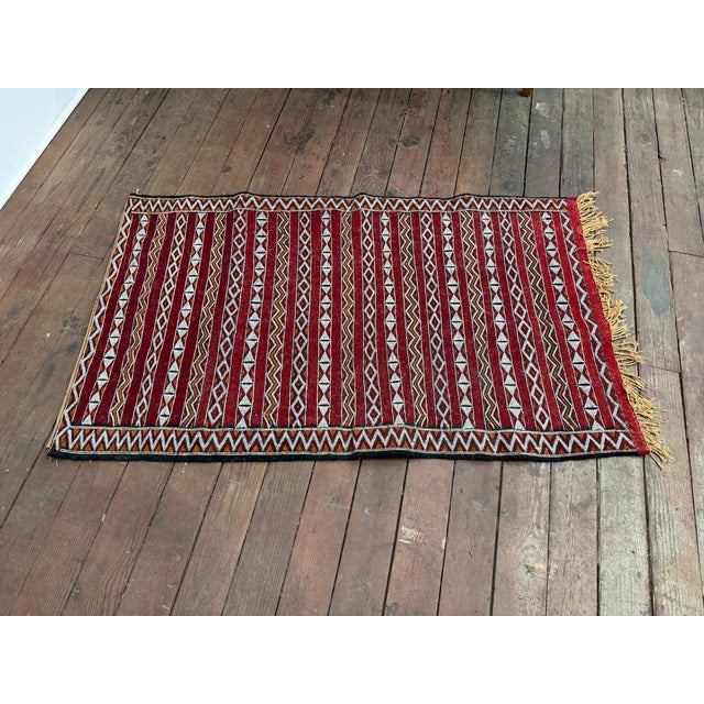 Moroccan Geometric Hand Knotted Moroccan Berber Rug For Sale - Image 3 of 9
