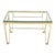 Geometric Frame Style Legs Rectangular Brass Plated Side Table with Glass Top For Sale