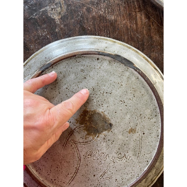 Ceramic Vintage Danish Abstract Pottery Stoneware Dinner Plates - Set of 8 For Sale - Image 7 of 11