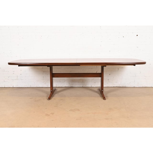 Mid-Century Modern Skovby Danish Modern Sculpted Rosewood Extension Dining Table, Newly Refinished For Sale - Image 3 of 11