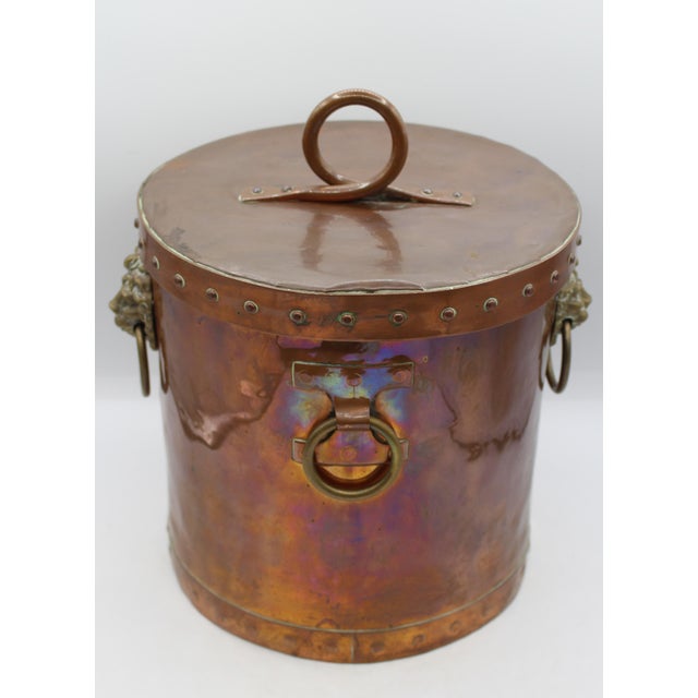 Late 19th Century English Covered Copper Bucket or Coal Hod For Sale - Image 4 of 9