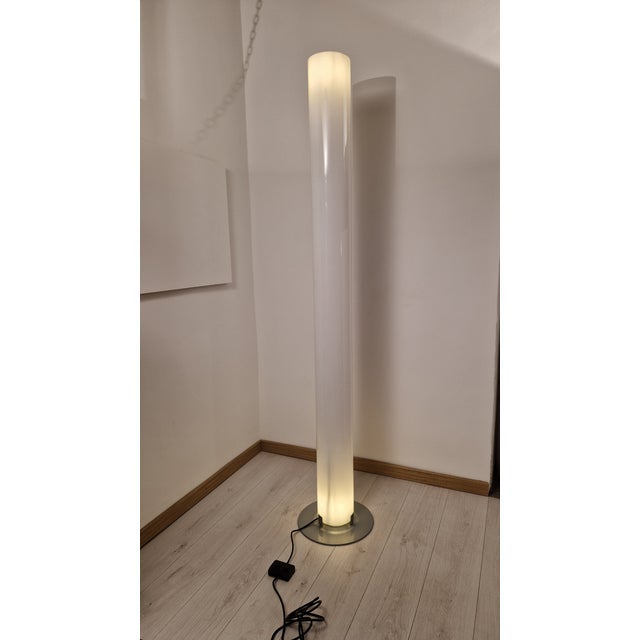 Silver Floor Lamp with Steel Base by Achille Castiglioni for Flos For Sale - Image 8 of 8