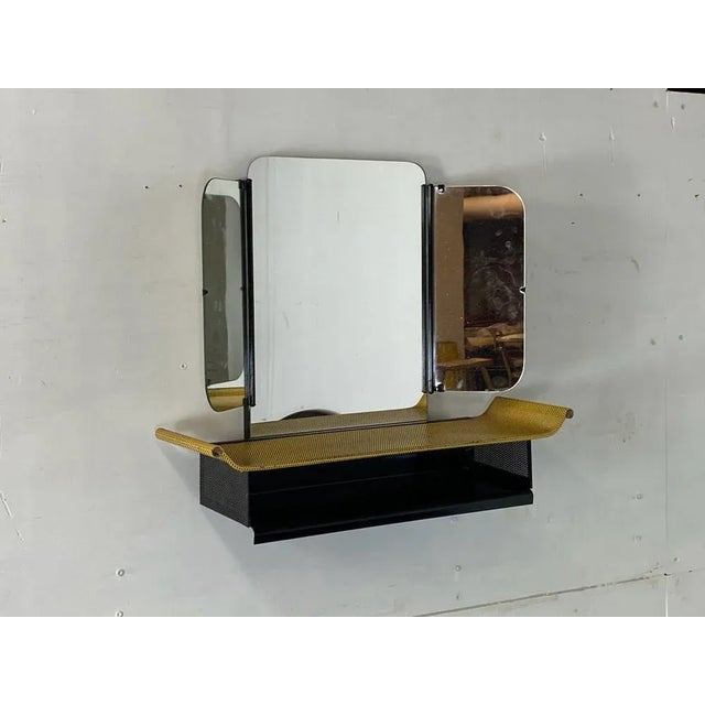 Mid-Century Modernist Tri-Fold Vanity Wall Mirror in the style of Mathieu Matégot, 1950s For Sale - Image 10 of 10