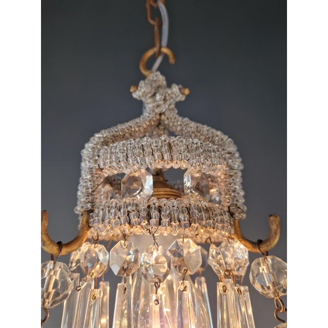Antique Closed Crystal Body Sphere Basket Chandelier Bohemian For Sale - Image 13 of 13